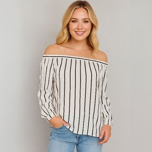Lumiere | striped off the shoulder top